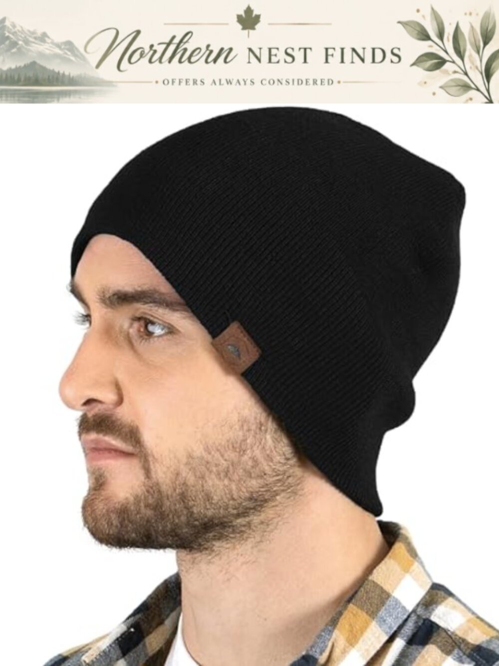 100% Acrylic Knit Beanie Winter Hat Ski Snowboard
